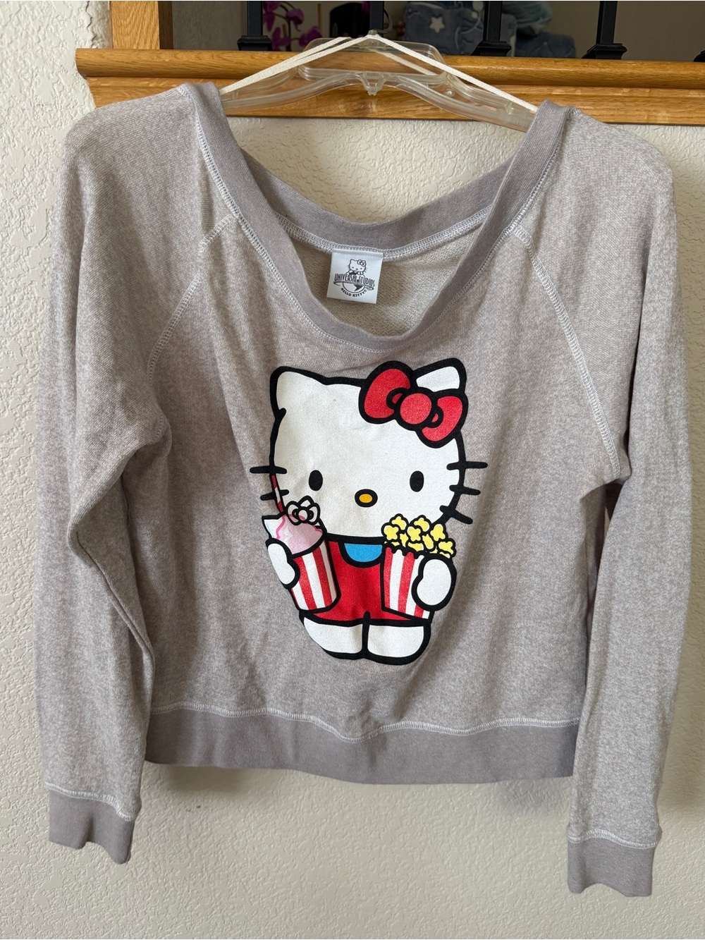 Hello Kitty Tan Snacks Sweatshirt with Red Accents Adult Medium